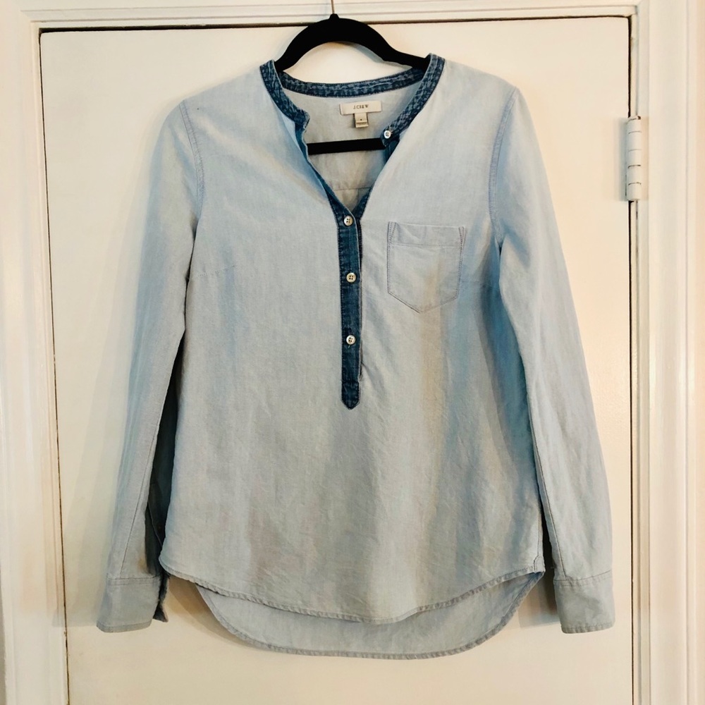 J. Crew Denim Long Sleeve Button Down Size 6